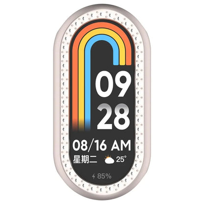 For Xiaomi Mi Band 9 / 9 NFC Rhinestone Decor Hollow-Out Cover PC Watch Frame Case