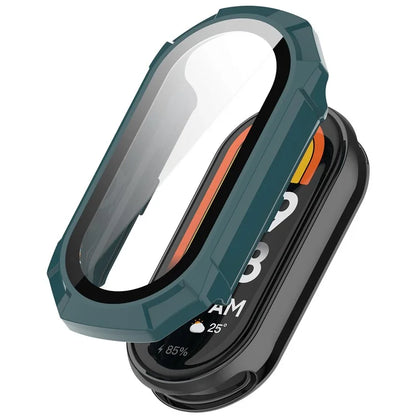 For Xiaomi Mi Band 9 NFC / Mi Band 9 Anti-Scratch Hard PC Watch Case with Tempered Glass Film