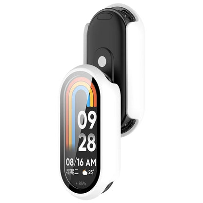 For Xiaomi Mi Band 9 / 9 NFC Glossy PC Cover Watch Frame Case with Tempered Glass Screen Film
