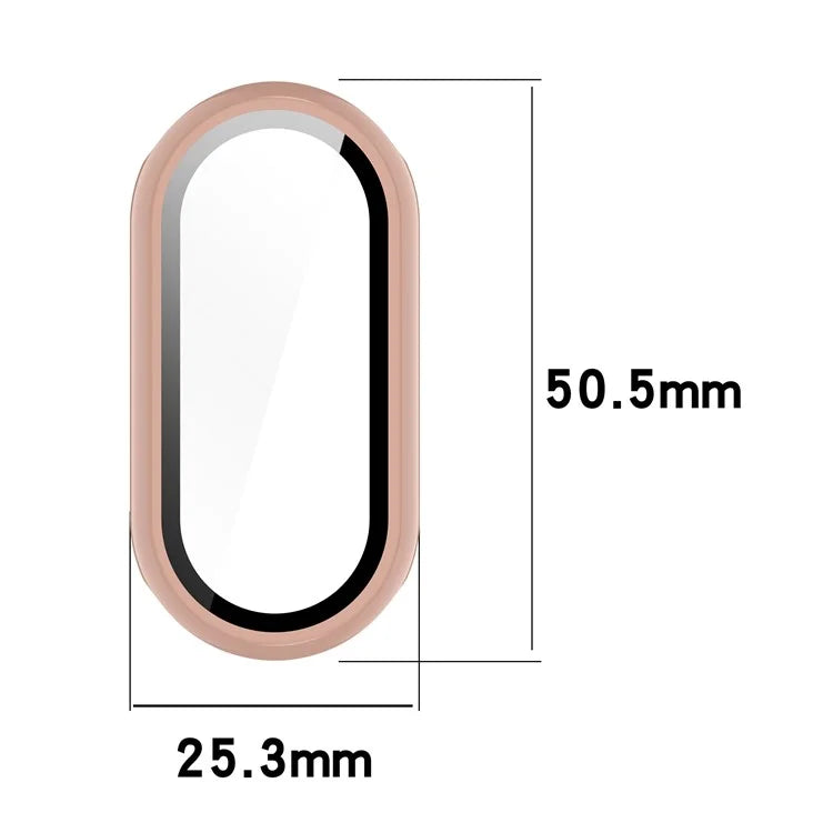 For Xiaomi Mi Band 9 / 9 NFC Glossy PC Cover Watch Frame Case with Tempered Glass Screen Film