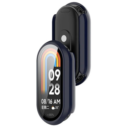 For Xiaomi Mi Band 9 / 9 NFC Glossy PC Cover Watch Frame Case with Tempered Glass Screen Film