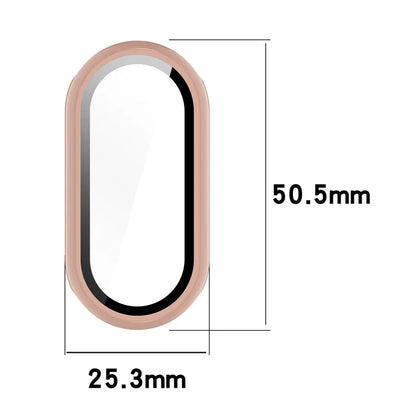 For Xiaomi Mi Band 9 / 9 NFC Glossy PC Cover Watch Frame Case with Tempered Glass Screen Film