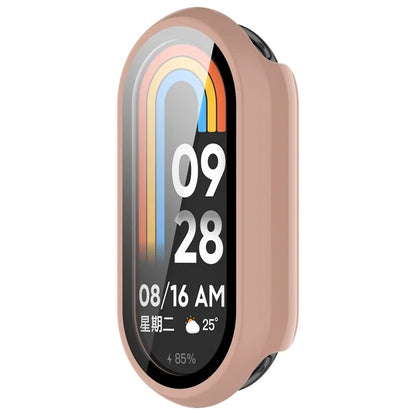 For Xiaomi Mi Band 9 / 9 NFC Glossy PC Cover Watch Frame Case with Tempered Glass Screen Film
