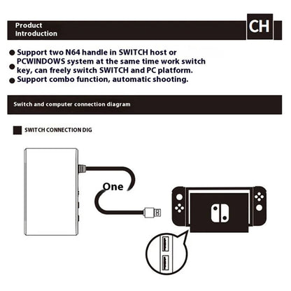 HONSON HS-N6420 For Nintendo Switch OLED USB Gamepad Adapter N64 Controller Converter