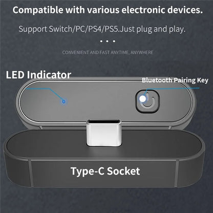 HONSON HS-SW390 For Nintendo Switch / Switch Lite / PS4 / PS5 Game Console Bluetooth Receiver Transmitter
