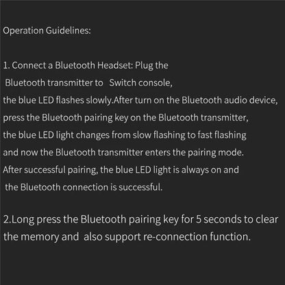 HONSON HS-SW390 For Nintendo Switch / Switch Lite / PS4 / PS5 Game Console Bluetooth Receiver Transmitter