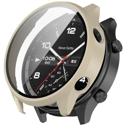 For OnePlus Watch 2R Case Hard PC Full Protective Watch Cover with Tempered Glass Film
