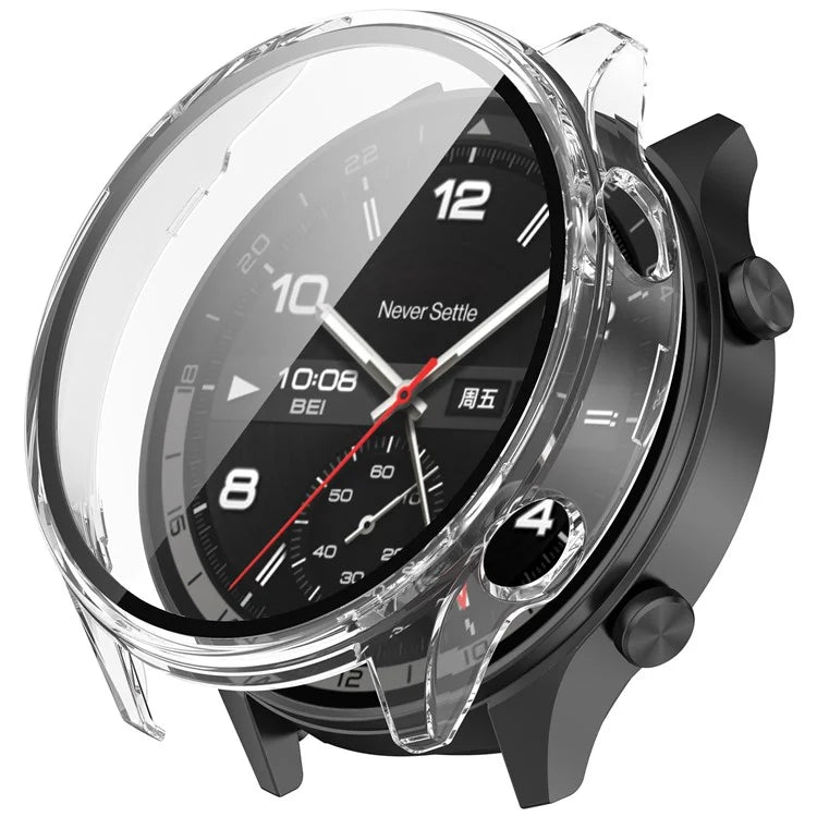 For OnePlus Watch 2R Case Hard PC Full Protective Watch Cover with Tempered Glass Film