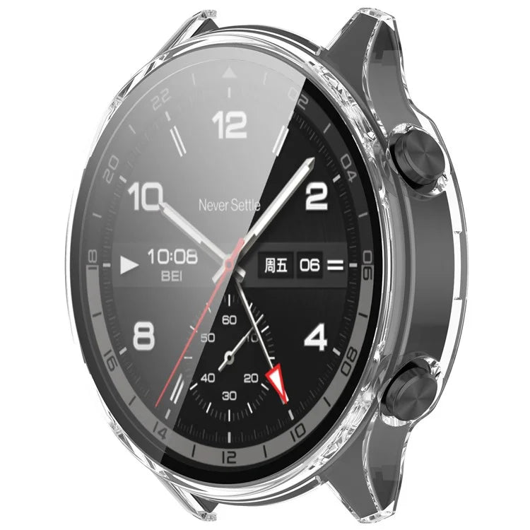 For OnePlus Watch 2R Case Hard PC Full Protective Watch Cover with Tempered Glass Film