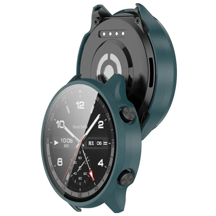 For OnePlus Watch 2R Case Hard PC Full Protective Watch Cover with Tempered Glass Film