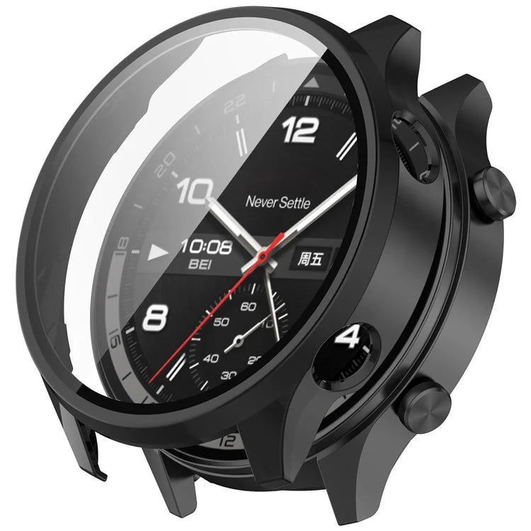 For OnePlus Watch 2R Case Hard PC Full Protective Watch Cover with Tempered Glass Film