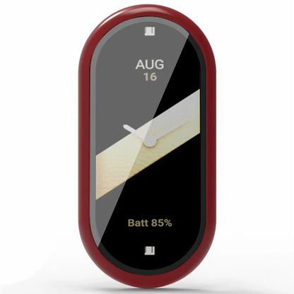 For Xiaomi Mi Band 9 Ceramic Edition Anti-Drop PC Watch Case with Built-In Tempered Glass Film