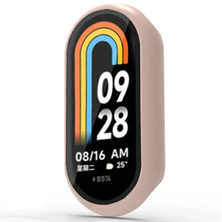 For Xiaomi Mi Band 9 Ceramic Edition Anti-Drop PC Watch Case with Built-In Tempered Glass Film