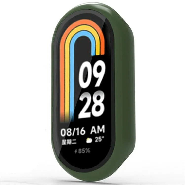 For Xiaomi Mi Band 9 Ceramic Edition Anti-Drop PC Watch Case with Built-In Tempered Glass Film