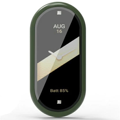 For Xiaomi Mi Band 9 Ceramic Edition Anti-Drop PC Watch Case with Built-In Tempered Glass Film