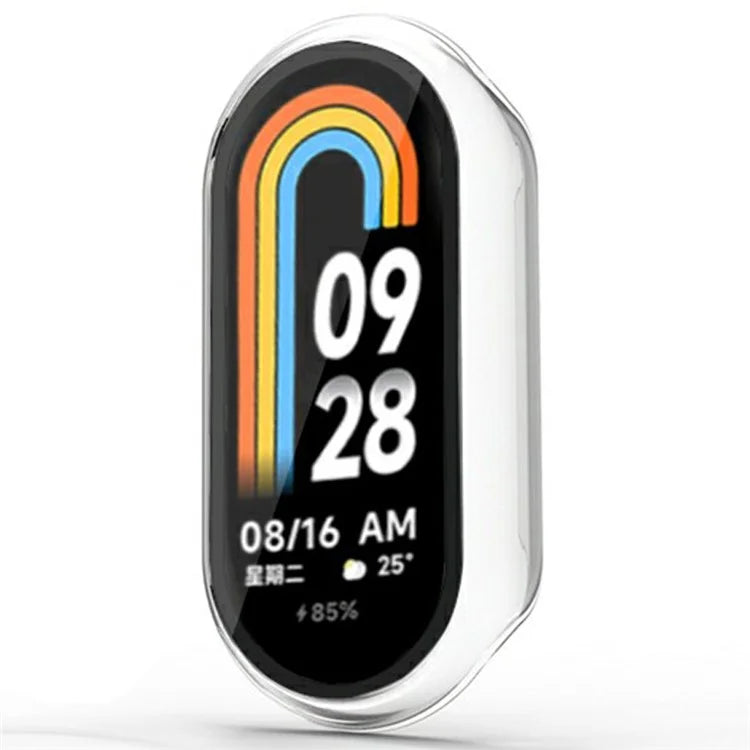 For Xiaomi Mi Band 9 Ceramic Edition Anti-Drop PC Watch Case with Built-In Tempered Glass Film