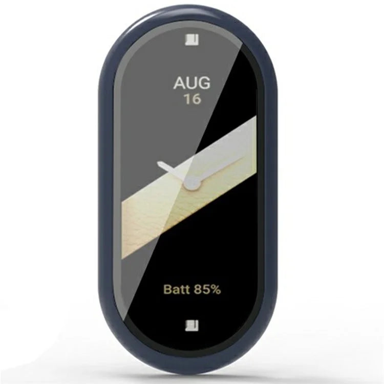 For Xiaomi Mi Band 9 Ceramic Edition Anti-Drop PC Watch Case with Built-In Tempered Glass Film