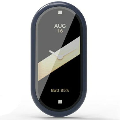 For Xiaomi Mi Band 9 Ceramic Edition Anti-Drop PC Watch Case with Built-In Tempered Glass Film