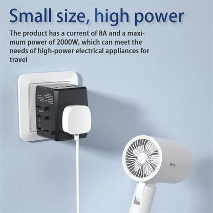 HH904 Worldwide Travel Charge Adapter Wall Plug Converter with 2 USB + 2 Type-C