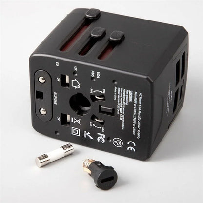 HHT520 Universal Global Travel Power Adapter Type-C + 3xUSB Charger Plug Converter