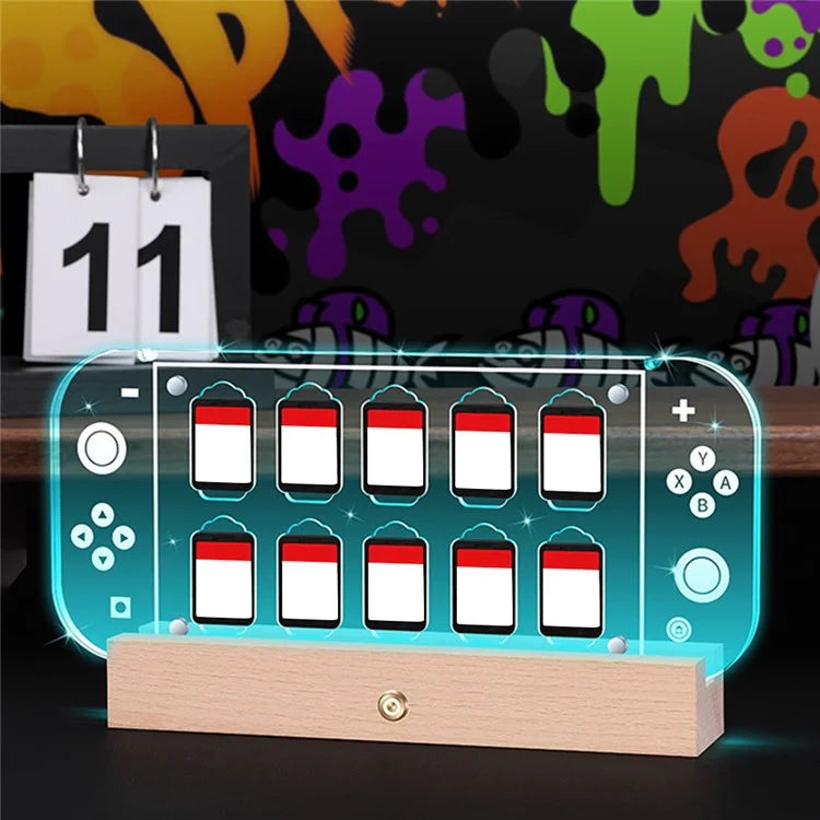 For Nintendo Switch Game Card Case Magnetic Transparent Acrylic Game Storage Box with Light Base