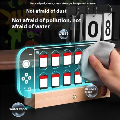 For Nintendo Switch Game Card Case Magnetic Transparent Acrylic Game Storage Box with Light Base