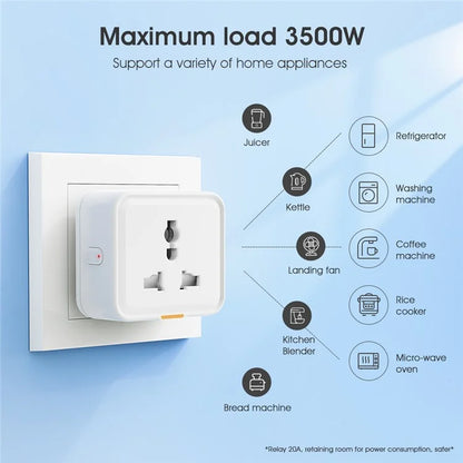 MG-CZ107W Smart Home WiFi Socket Power Outlet Tuya APP Voice Control Timer Plug, UK Plug