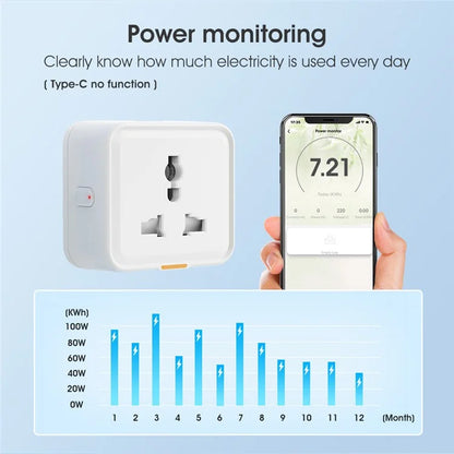 MG-CZ107W Smart Home WiFi Socket Power Outlet Tuya APP Voice Control Timer Plug, EU Plug