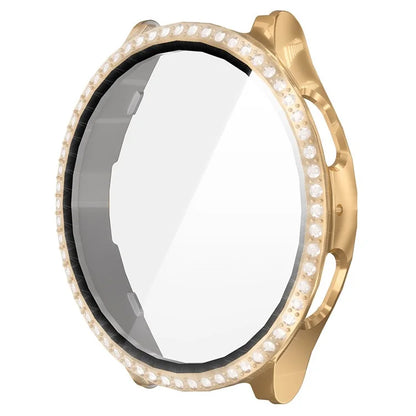 ENKAY HAT PRINCE For Samsung Galaxy Watch7 44mm PC Watch Case Rhinestone Decor with Screen Film