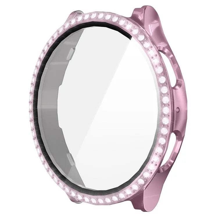 ENKAY HAT PRINCE For Samsung Galaxy Watch7 40mm PC Case Rhinestone Decor Watch Cover with Screen Film