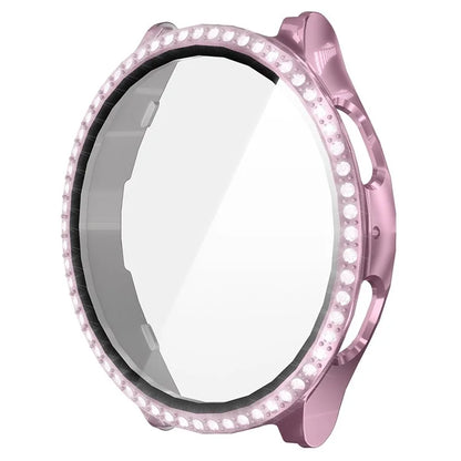 ENKAY HAT PRINCE For Samsung Galaxy Watch7 40mm PC Case Rhinestone Decor Watch Cover with Screen Film
