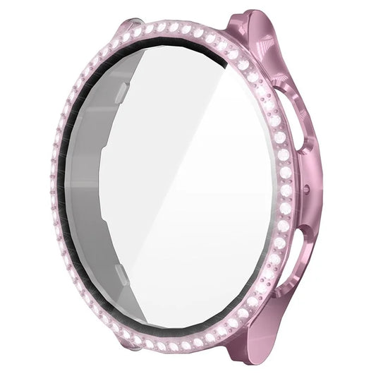 ENKAY HAT PRINCE For Samsung Galaxy Watch7 40mm PC Case Rhinestone Decor Watch Cover with Screen Film