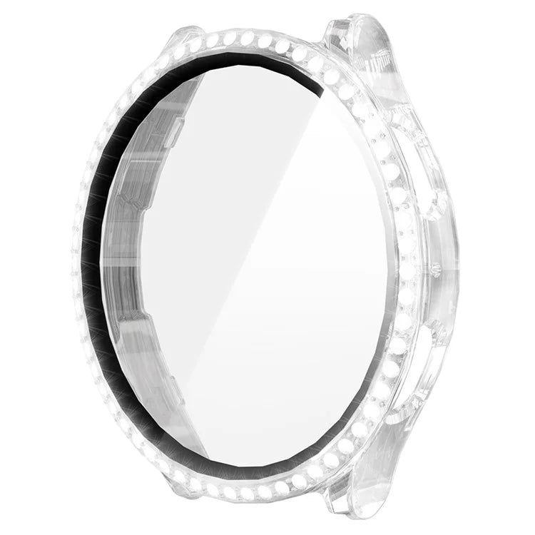 ENKAY HAT PRINCE For Samsung Galaxy Watch7 40mm PC Case Rhinestone Decor Watch Cover with Screen Film