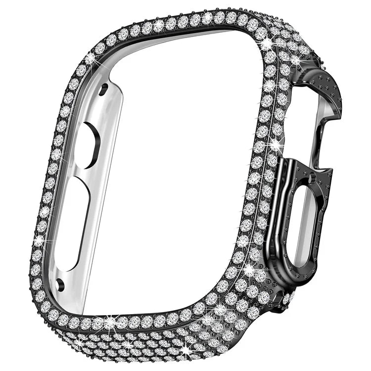 For Apple Watch Ultra 2 / Ultra 49mm PC Watch Case Rhinestone Decor Hollow Watch Frame
