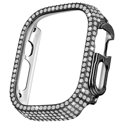 For Apple Watch Ultra 2 / Ultra 49mm PC Watch Case Rhinestone Decor Hollow Watch Frame