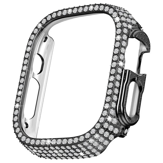 For Apple Watch Ultra 2 / Ultra 49mm PC Watch Case Rhinestone Decor Hollow Watch Frame