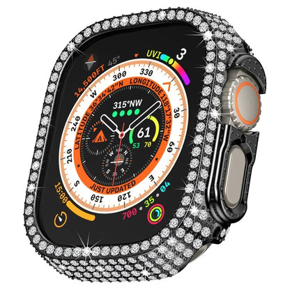 For Apple Watch Ultra 2 / Ultra 49mm PC Watch Case Rhinestone Decor Hollow Watch Frame