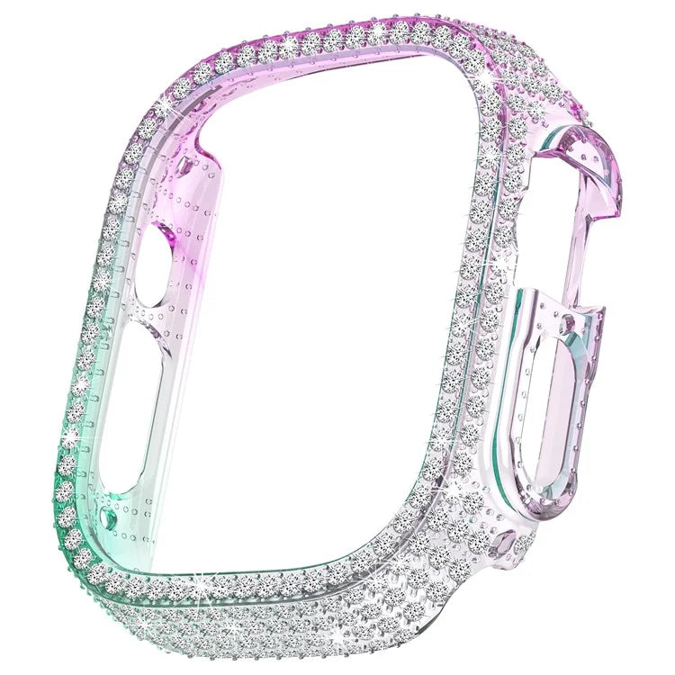 For Apple Watch Ultra 2 / Ultra 49mm PC Watch Case Rhinestone Decor Hollow Watch Frame