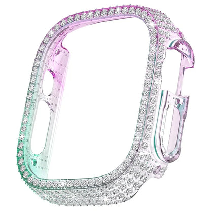 For Apple Watch Ultra 2 / Ultra 49mm PC Watch Case Rhinestone Decor Hollow Watch Frame