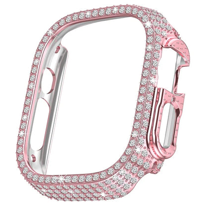 For Apple Watch Ultra 2 / Ultra 49mm PC Watch Case Rhinestone Decor Hollow Watch Frame