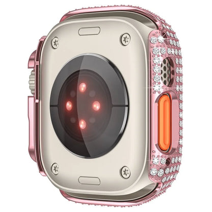 For Apple Watch Ultra 2 / Ultra 49mm PC Watch Case Rhinestone Decor Hollow Watch Frame