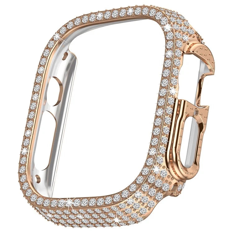 For Apple Watch Ultra 2 / Ultra 49mm PC Watch Case Rhinestone Decor Hollow Watch Frame
