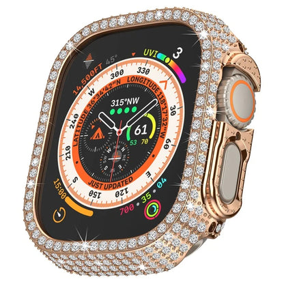 For Apple Watch Ultra 2 / Ultra 49mm PC Watch Case Rhinestone Decor Hollow Watch Frame