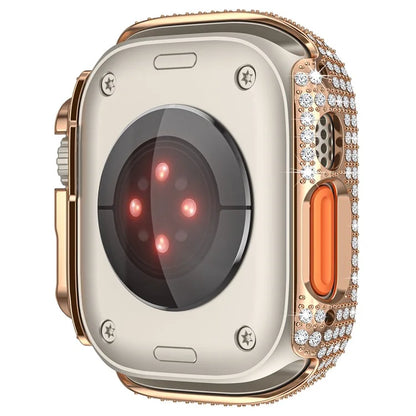 For Apple Watch Ultra 2 / Ultra 49mm PC Watch Case Rhinestone Decor Hollow Watch Frame