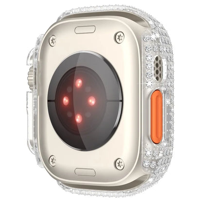 For Apple Watch Ultra 2 / Ultra 49mm PC Watch Case Rhinestone Decor Hollow Watch Frame