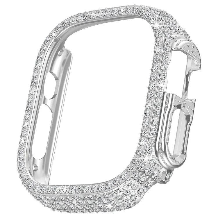 For Apple Watch Ultra 2 / Ultra 49mm PC Watch Case Rhinestone Decor Hollow Watch Frame