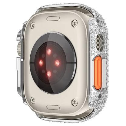 For Apple Watch Ultra 2 / Ultra 49mm PC Watch Case Rhinestone Decor Hollow Watch Frame