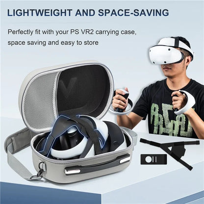 DEVASO For Sony Playstation VR2 Head Strap Double-Sided PU Leather Adjustable VR Headband Accessories