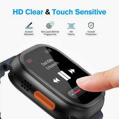 AMBAND W1 For Apple Watch Ultra 49mm Metal Watch Cover Protective Case with Tempered Glass Screen Film