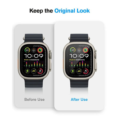 AMBAND W1 For Apple Watch Ultra 49mm Metal Watch Cover Protective Case with Tempered Glass Screen Film